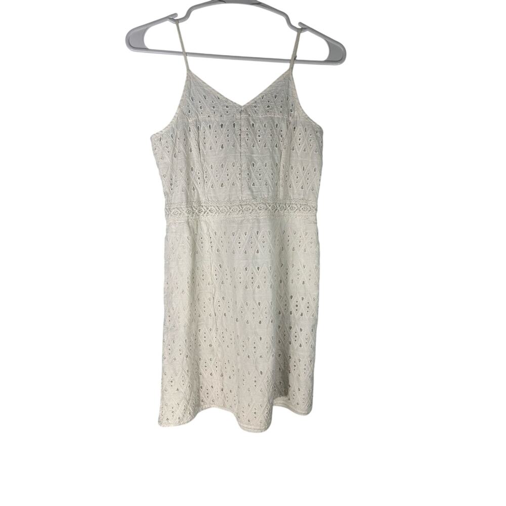 Lucky Brand white eyelet embroidered lace spaghetti strap dress Y XL Women's XS